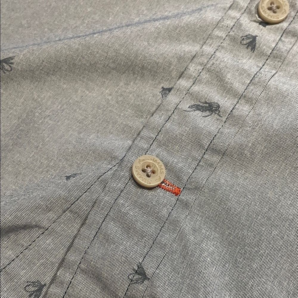 Simms Gray Patterned Button Down Shirt - image 5
